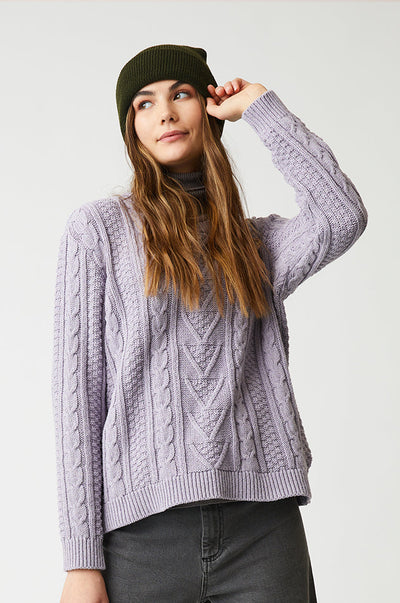 Jennifer Eco Cotton Cable Pullover Sweater - Parkhurst Knitwear