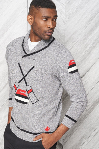 Canadiana Eco Cotton "Curling" Pullover Sweater for men - Parkhurst Knitwear