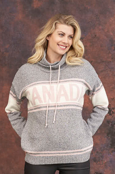 Canadiana Eco Cotton High neck/Funnel Pullover Sweater - Parkhurst Knitwear