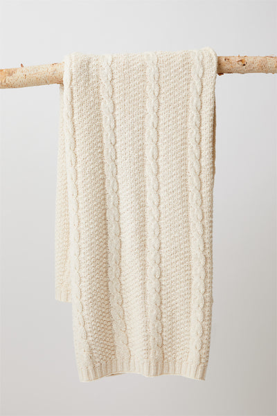 Classic Cotton Cable Throw Blanket - Parkhurst Knitwear