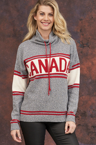 Canadiana Eco Cotton High neck/Funnel Pullover Sweater - Parkhurst Knitwear